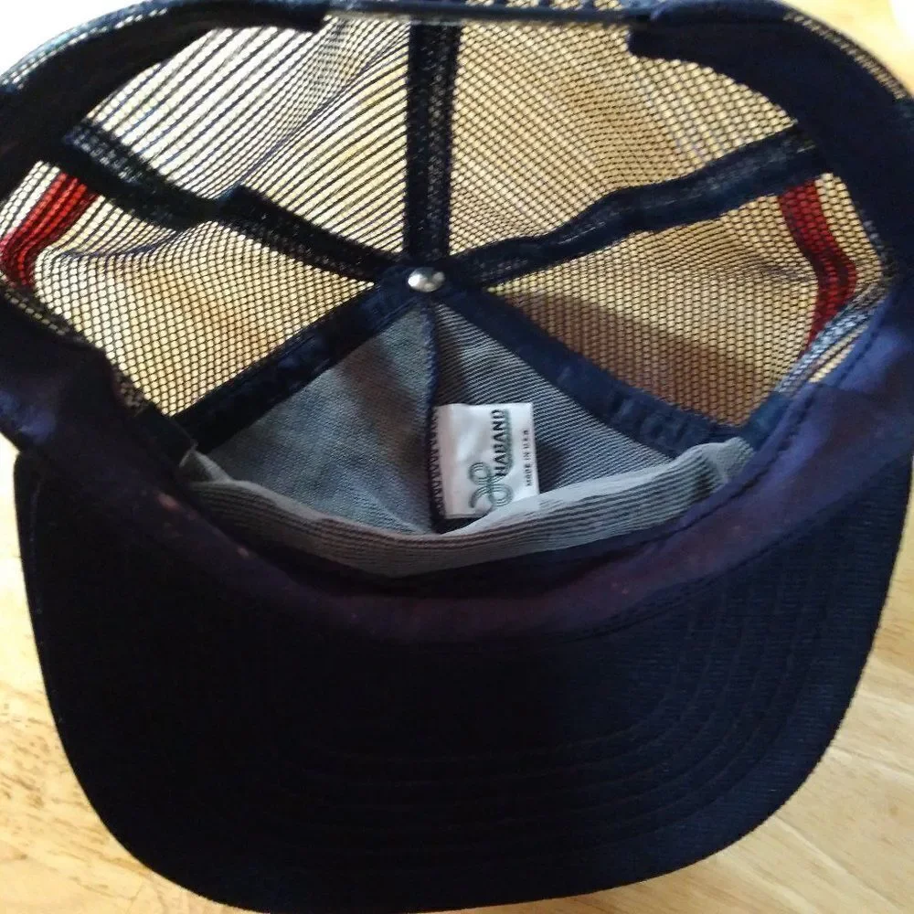 Vintage USA Eagle Colors Don't Run 3 Stripe Trucker Hat